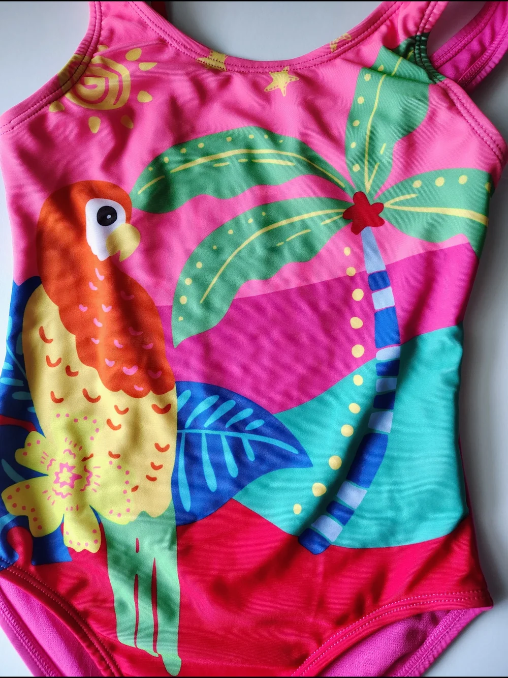 Wonder Nation Girls Tropical Parrot One-Piece Swimsuit (Size M 8) NWT